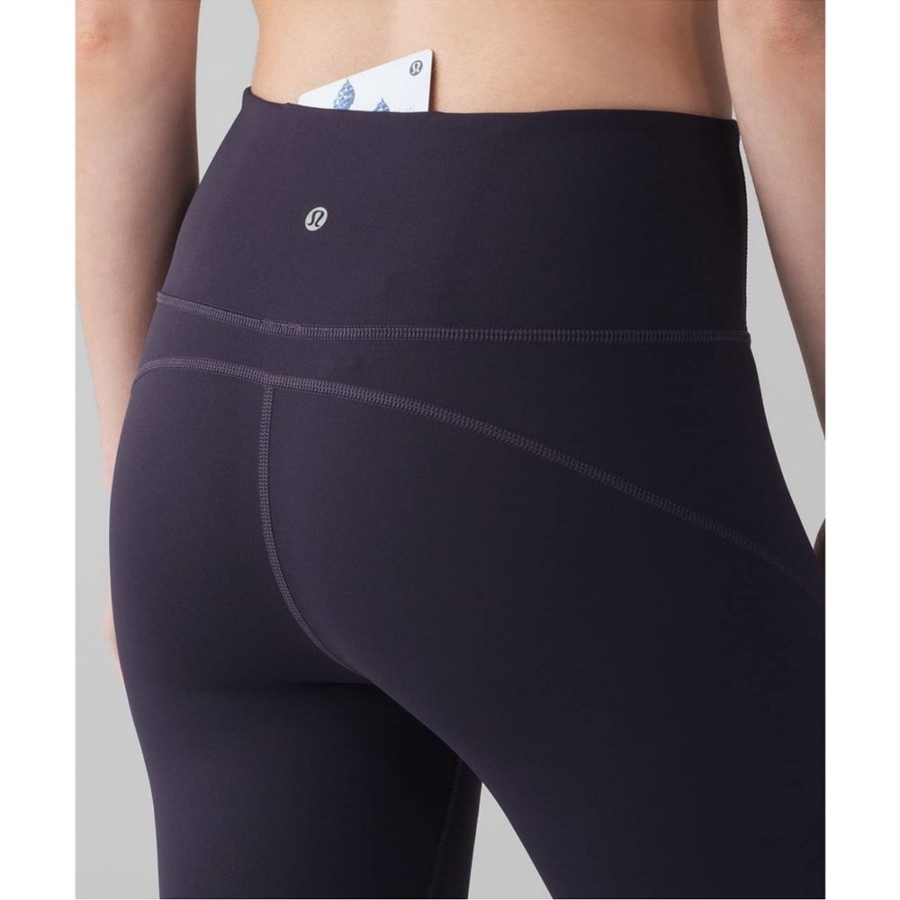 Lululemon Anew Crop Leggings Black Grape Luxtreme‎ Purple Workout Pants 4